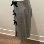 J.Crew  Gray Pencil Skirt with Black Bow Details Photo 3