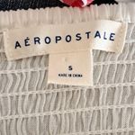 Aeropostale  Womens Long Sleeve Button Front Peplum Top Beige Size‎ S 100% Rayon Photo 2