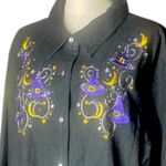 NWT Quacker Factory By Jeanne Bice
Halloween Witch Hat button down Blouse 2X Black Photo 8