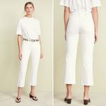 Current/Elliott  The Vanessa Jean Size 31 Winter White Out Denim Flare Cotton New Photo 1