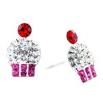 Giani Bernini NEW  Sterling Silver & Pave Crystal CUPCAKE EARRINGS Stud Post 1/2” Photo 3