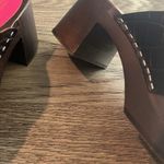 Swedish Hasbeens Wooden Slip-On Platform Sandal - Annette High Brown Croc Photo 6