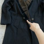 Vintage 80s Jonathan Michael Black Wool Coat Paisley Collar Made in USA L/XL Size L Photo 11