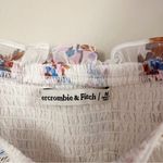 Abercrombie & Fitch Smocked Puff Sleeve Floral Midi Dress Size Medium White Photo 5