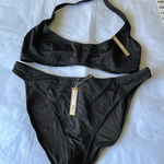 SKIMS  Swim Bikini Set halter scoop bikini‎ top and mid coverage bottom size 2X Photo 0