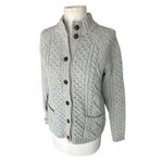 Lands' End  Lambswool Cable Knit Fisherman Cardigan Sweater Button Up Women's M Photo 10