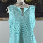 Banana Republic  Womens Size 12P Mint Green Eyelet Sleeveless Dress NWT Photo 1