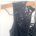 Nanette Lepore  Lace Crochet Top Sz 4 Corset Peplum Blouse Dark Romantic Feminine Photo 3