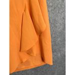 Amanda Uprichard Orange Fit Flare Dress Short Sleeve Ruffle Hem Cocktail Sz M Photo 5