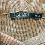 Ralph Lauren Lauren  Waffle Knit Hooded Olive Green Long Sleeve Pullover A2 Photo 2