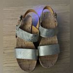 Kork-Ease  Gold Cork Wedge Leather Upper Sandals 6 Photo 6