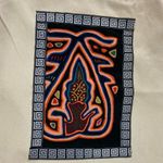 Bohemian Embroidered Appliqué Canvas Bag Like New Tan Photo 0