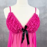 Babydoll Chemise Slip Dress Womens S/M Ruffled Coquette Lingerie Boudoir Dainty Pink Photo 4