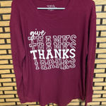 Time And Tru Purple Give Thanks Long Sleeve Thermal Size Large Photo 0