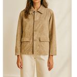 Y2K Ruff Hewn Tan Suede Leather Oversized Jacket Medium 90s Minimalist Chic Photo 9