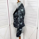 Nanette Lepore  Floral Embroidered Cotton Blazer Jacket Sky Blue Black Size 2 Photo 1