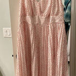 Eloquii  Women's Size‎ 16 White and Red Heart Dress With Pleated Bottom Unique! Photo 0