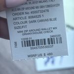 Burberry Women's Wallet Tan Navy Designer Zippy Wallet Mini Zip around Wallet Photo 6