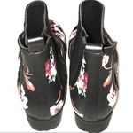 JustFab black pink floral rain boots new! Size 10 NEW! Photo 1