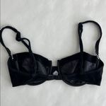 Lily Of France Vintage  Black Velvet Pearl Strap Bra 36C Photo 3