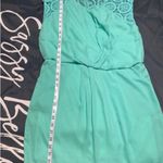 Entro  Crochet Mini Dress with Cap Sleeves and Pockets Mint NWT Medium Fit Photo 4