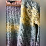 Love Ellie Rainbow Colors Cardigan Open Front Sweater with pockets Photo 2