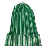 Free People  Green and White Striped Beanie Photo 1