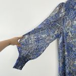 Marie Oliver  Silk Mini Dress Size Large Paisley Ruffle Boho Chic Coastal Cowgirl Photo 4