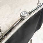 Kate Landry  Black Satin Rosette Evening Bag Clutch with Chain Strap & Rhinestone Photo 12