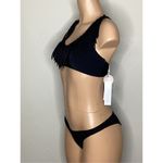 PilyQ New. PQ black fringe teeny bikini. D-cup/medium. Retails $172 Photo 5