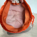Vintage 50s Nita Hats Of Dallas Orange Velvet Feathered Perching Hat Cap Capulet Photo 6