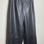 Pink Ripple Faux Leather Elastic Waist Side Zipper Women's Size Small Black Photo 6