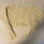Garage cream  off the shoulder cropped sweater  Photo 0