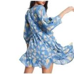 Free People Dress Womens XS Floral Boho Mini Tassel Lace-Up Pockets OB1666374 Photo 2