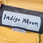 Vintage Indigo Moon Floral Applique Yellow Jacket 3X Boho Art To Wear Whimsy Art Photo 5