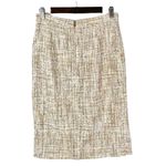 Anthropologie NEW Foxiedox Brown & Pink Twill Tweed Knee Length Skirt M Photo 1