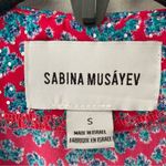 Sabina Musayev Liri Pink Ruffle Mini Dress Metallic Silver Dot Small no belt Photo 7