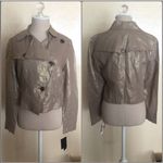 Alfani Metallic Short Trench Coat Jacket Blazer Double Button Down Size M Gold Size M Photo 1