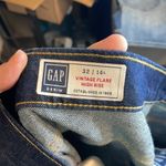 Gap  Vintage‎ Flare High Rise Dark Blue Denim Jeans Size 32 14L EUC Photo 2