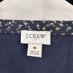 J. Crew Women's Ditsy Floral Square Neck 3/4 Sleeve Top Navy Blue Size Medium Photo 3