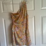 American Eagle NWT  Outfitters OneShoulder Paisley Dress Orange Yellow medium Photo 1