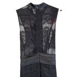 Wow Gold Label Black Ruffle Lace Silk Mockneck Full body Jumpsuit Size Large Photo 4