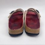 Birkenstock Birki’s Red Plaid Print Slide Sandals Women’s Size EU 37 US 6 Photo 4