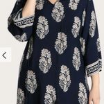 XI niancengjian Black, Tan & White Floral Midi Shift Tunic Dress #P Black Size M Photo 0