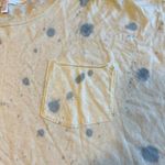 Abound  Women's Yellow Blue Splatter Pocket Crop T-Shirt Medium‎ Top Photo 5