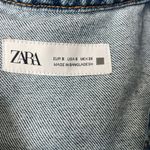 ZARA Worker Style Denim Jumpsuit Overalls Wide Leg Long Sleeve Size Small Photo 1