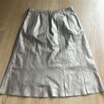Per Se  Real Leather Gold Metallic Skirt Size 0 Photo 6