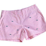Vineyard Vines NWT  Seersucker Whale Shorts Pink White Blue Size 0 Retail $65.00 Photo 0