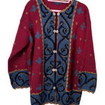 Carole Little Knitwear Double Button Wool Mix Cardigan Size Medium Red Photo 0