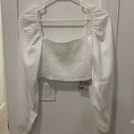 The Copper Closet White Cropped Long Sleeve Top Photo 0